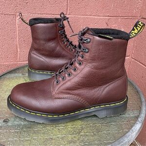 Dr Martens 1460 Pascal Brown Leather Warmwear Combat Boots Size 12
